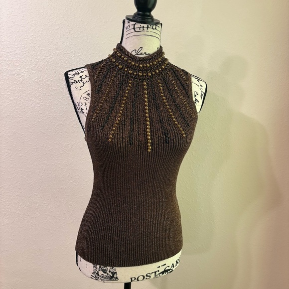 Cache Unique Vintage Beaded Top  Size Medium Excellent Condition! - Picture 4 of 9